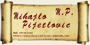 Mihajlo Pijetlović vizit kartica